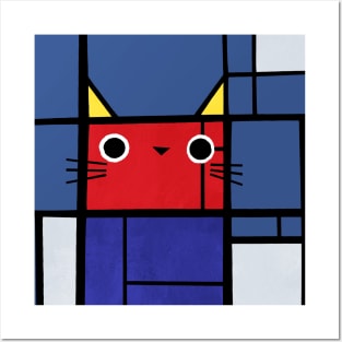 Mondrian cat Posters and Art